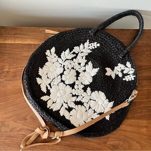Anthropologie Blooming Raffia Crossbody Bag